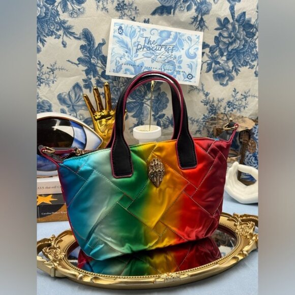 🆕 KURT GEIGER LONDON 🧿 NWOT Small Recycled Shopper Crossbody Bag, Rainbow - Picture 3 of 15